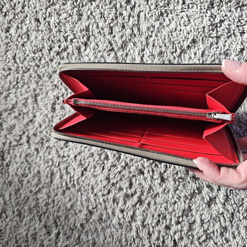 Celine Leather Wallet Red INTERIOR